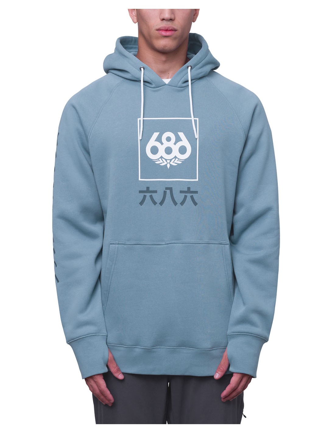 686 Script Knockout Hoody Steel Blue